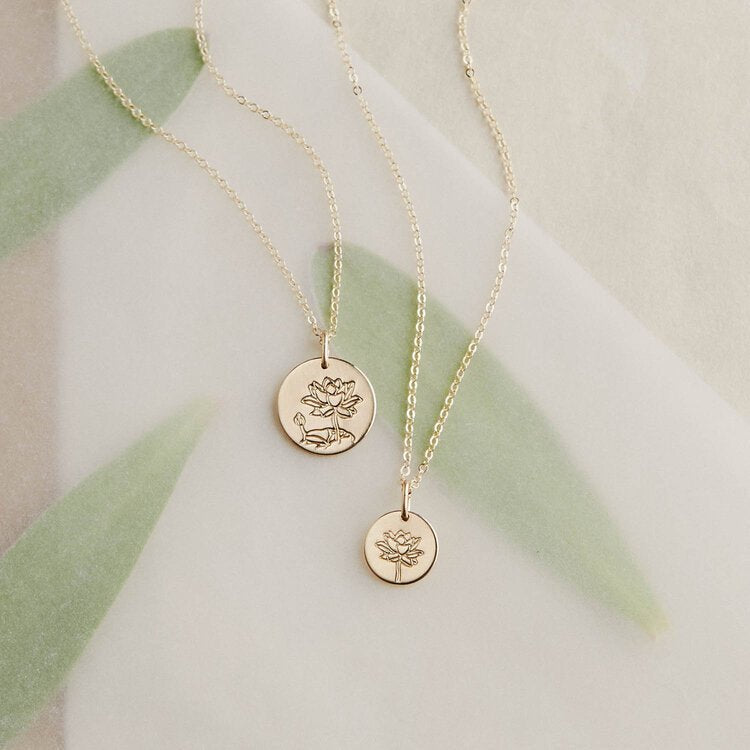 Birth Flower Coin Necklace - Kalyn & Co.