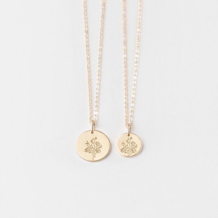 Birth Flower Coin Necklace - Kalyn & Co.