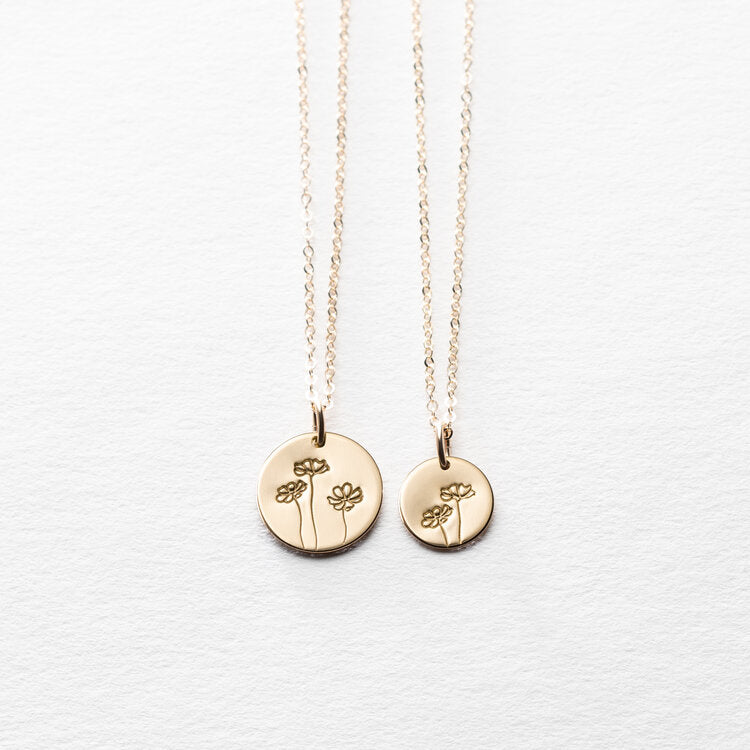 Birth Flower Coin Necklace - Kalyn & Co.