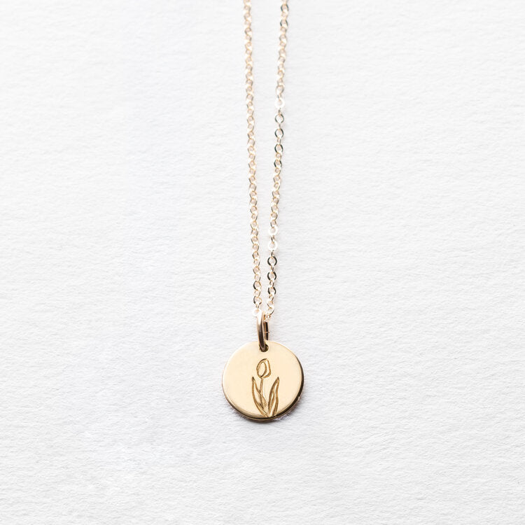 Birth Flower Coin Necklace - Kalyn & Co.