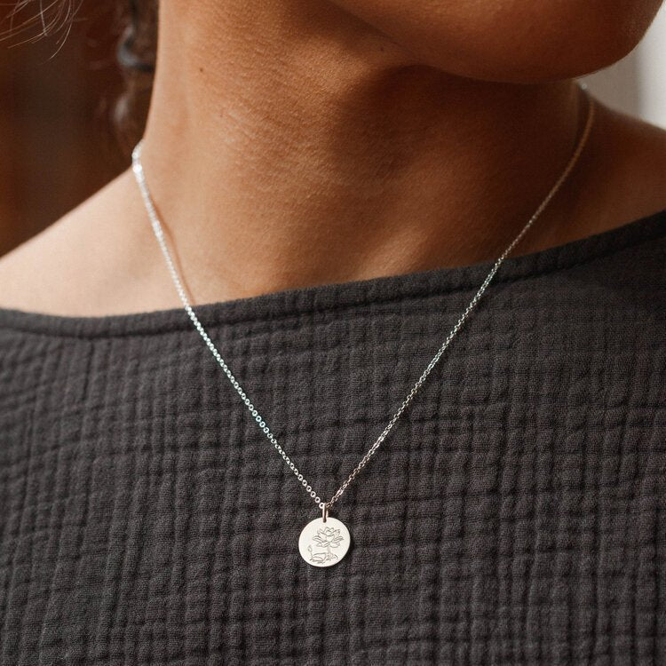 Birth Flower Coin Necklace - Kalyn & Co.