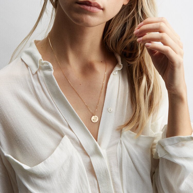 Birth Flower Coin Necklace - Kalyn & Co.