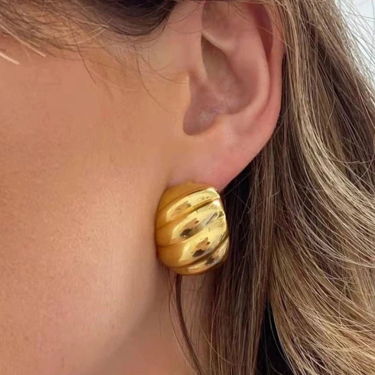 Bold Croissant Chunky hoop earrings - Kalyn & Co.