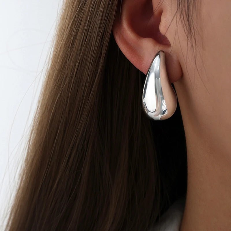 Chunky Gold Waterdrop Earrings - Lightweight - Kalyn & Co.