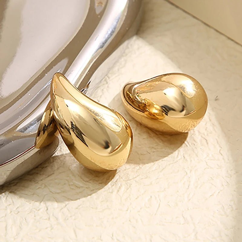 Chunky Gold Waterdrop Earrings - Lightweight - Kalyn & Co.