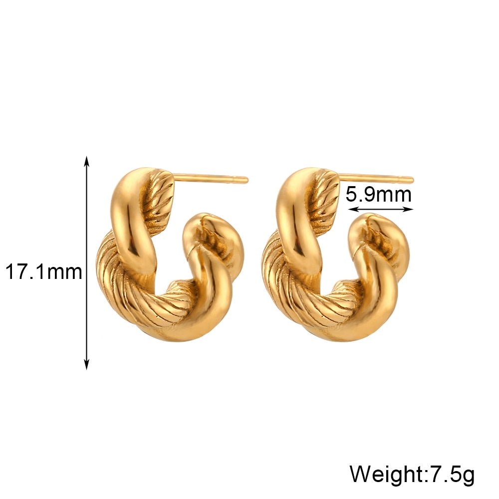 Chunky Twisted 18k Gold Hoop Earrings - Kalyn & Co.