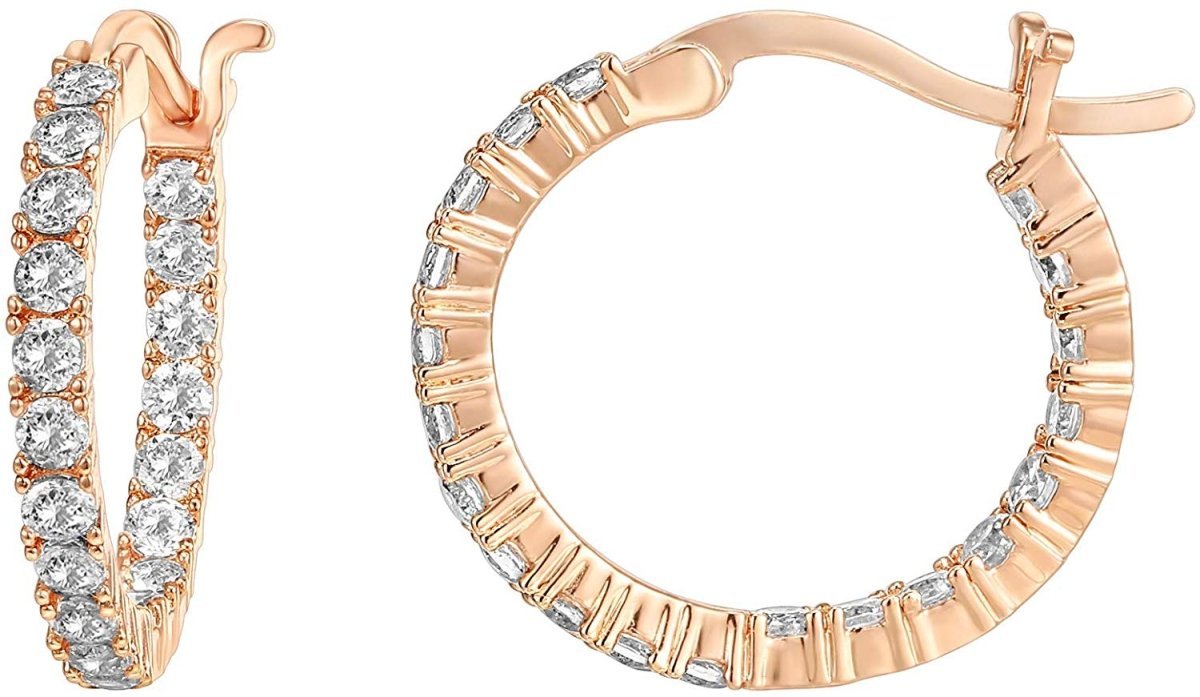 Cubic Zirconia Hoop Post Earrings - Kalyn & Co. Hoop