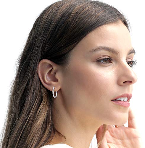 Cubic Zirconia Hoop Post Earrings - Kalyn & Co. Hoop
