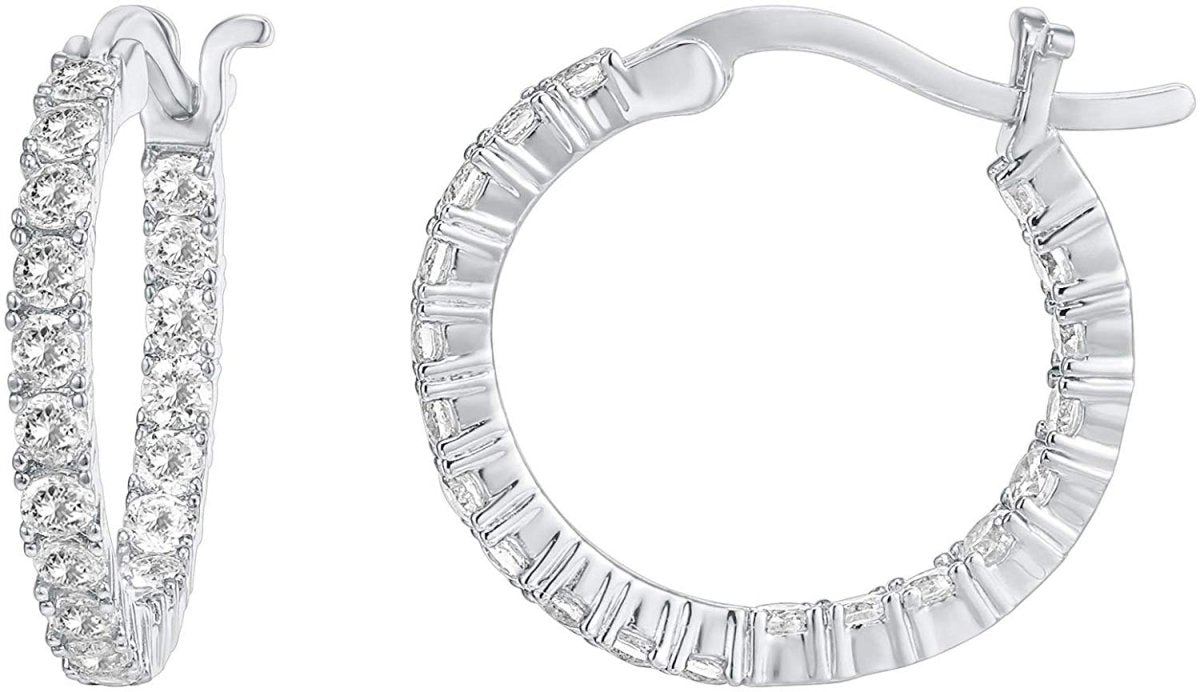 Cubic Zirconia Hoop Post Earrings - Kalyn & Co. Hoop
