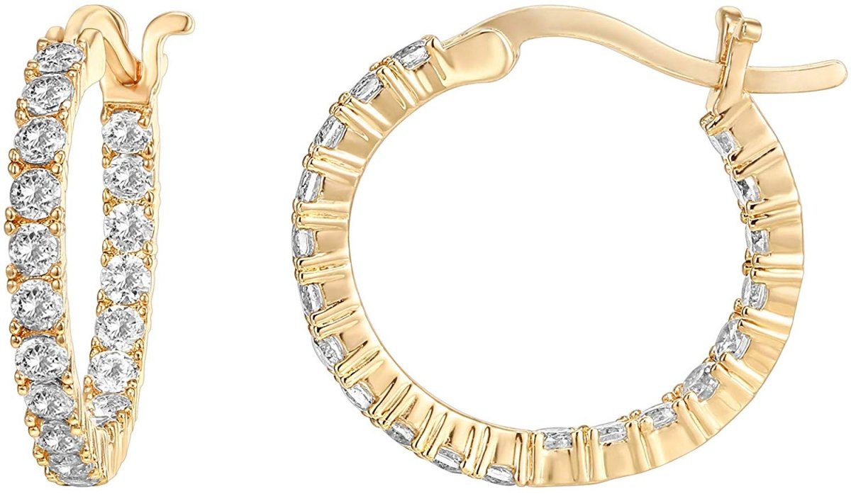 Cubic Zirconia Hoop Post Earrings - Kalyn & Co. Hoop