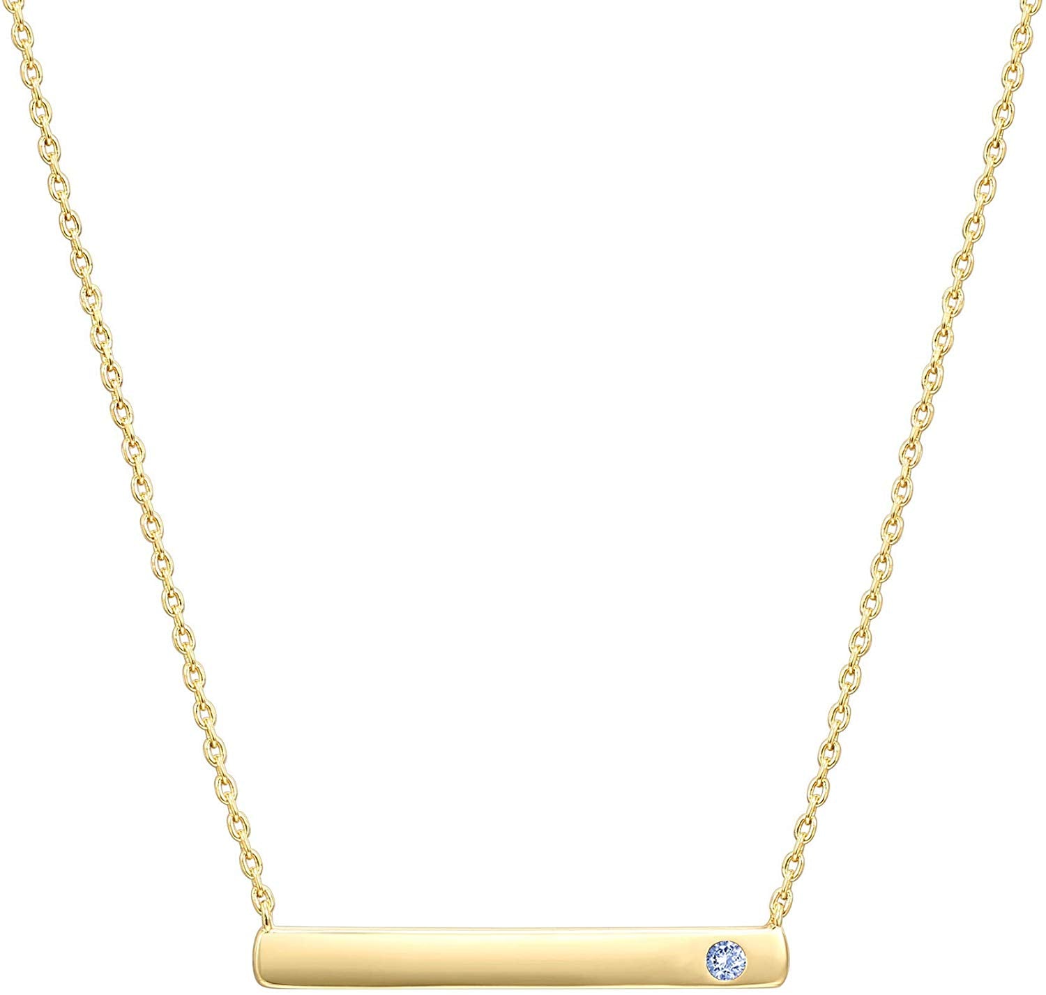 Swarovski Crystal Birthstone Bar Necklace 12. December