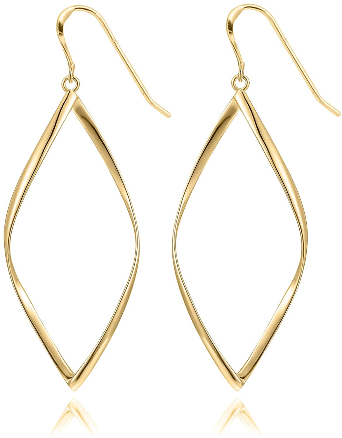 Infinity Post Hoop Danglers Yellow Gold