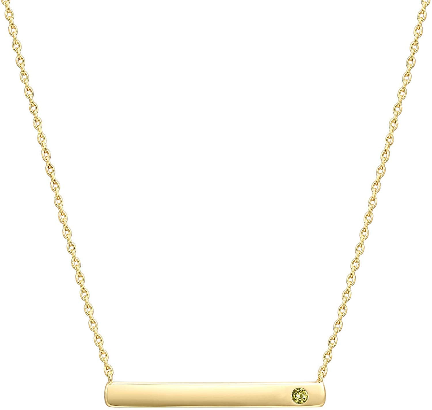 Swarovski Crystal Birthstone Bar Necklace 08. August