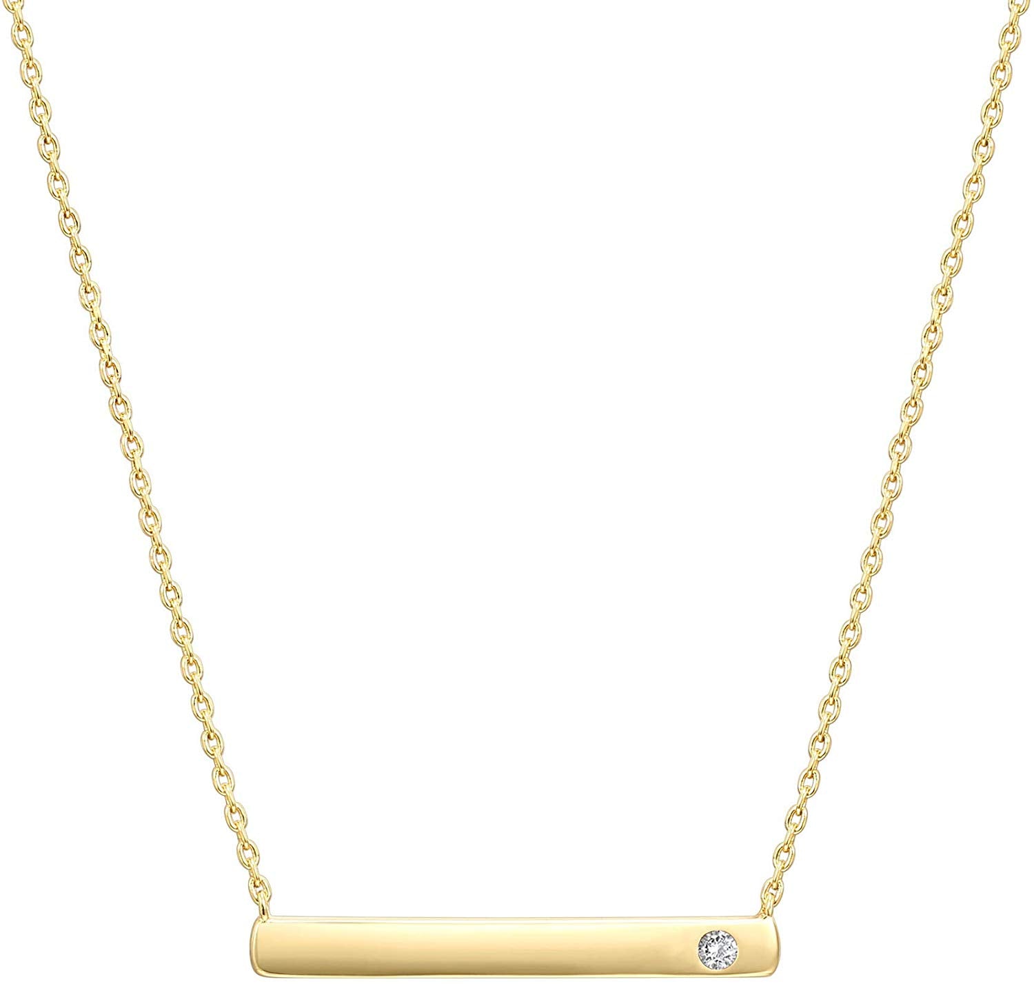 Swarovski Crystal Birthstone Bar Necklace 04. April