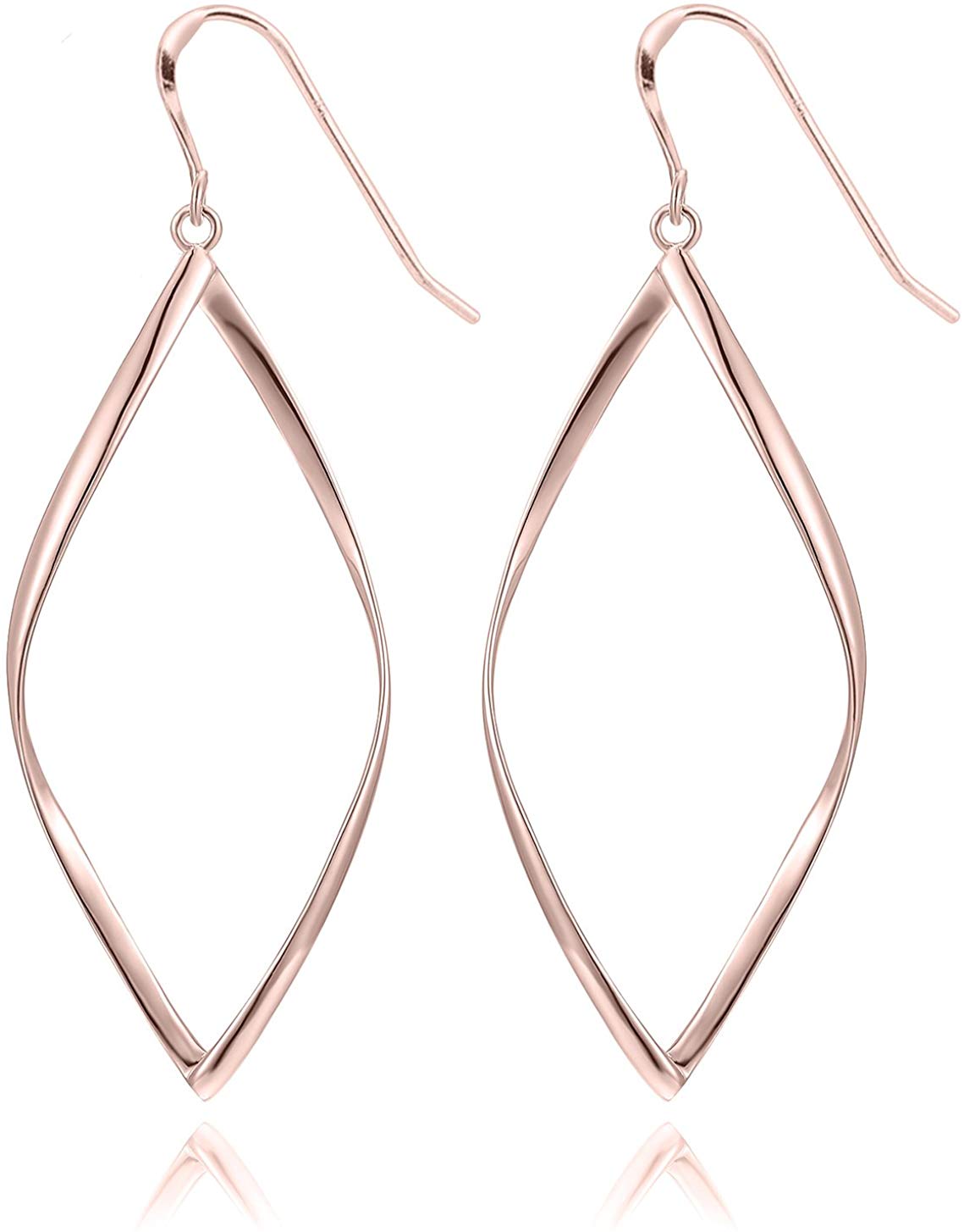 Infinity Post Hoop Danglers Rose Gold