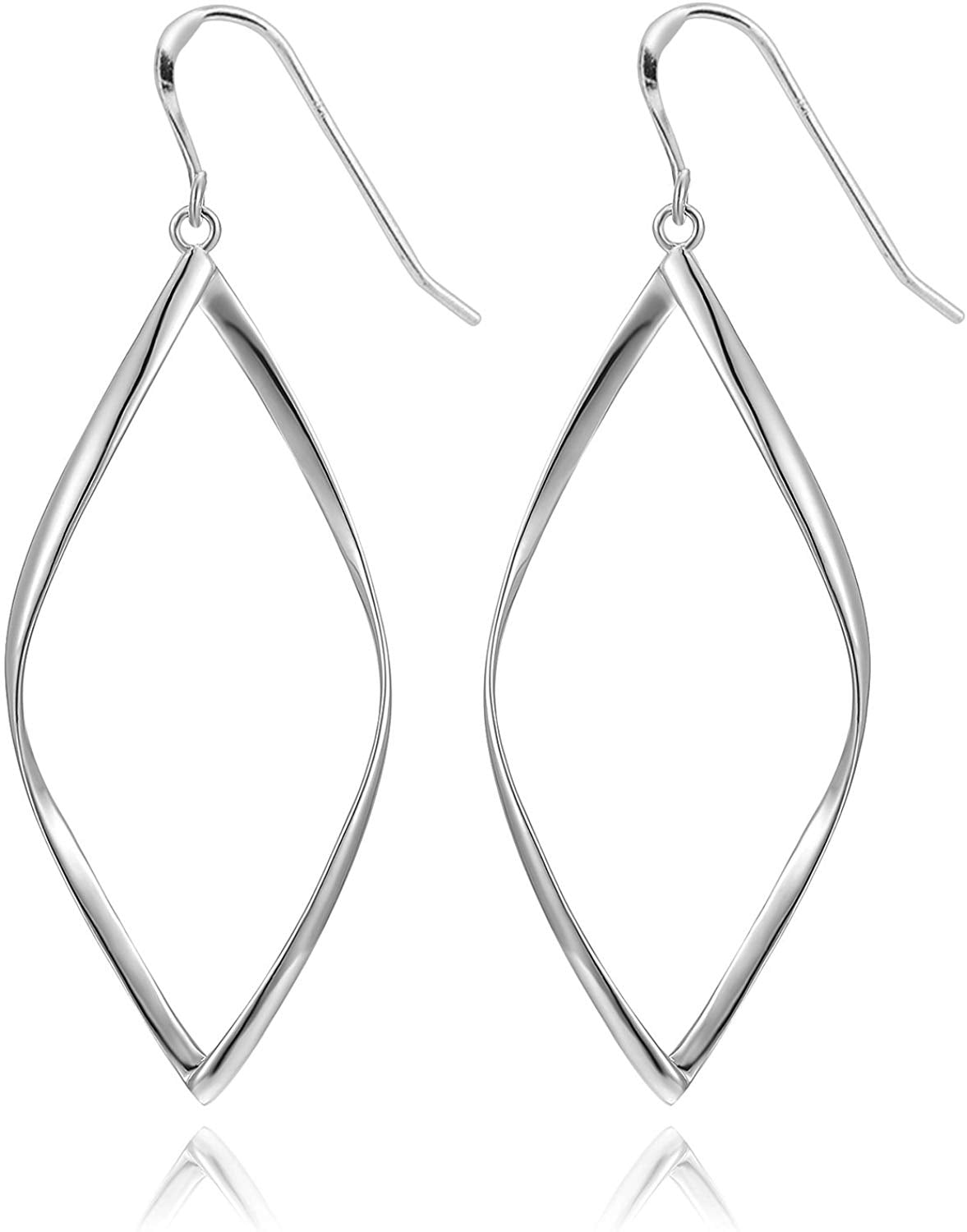 Infinity Post Hoop Danglers White Gold