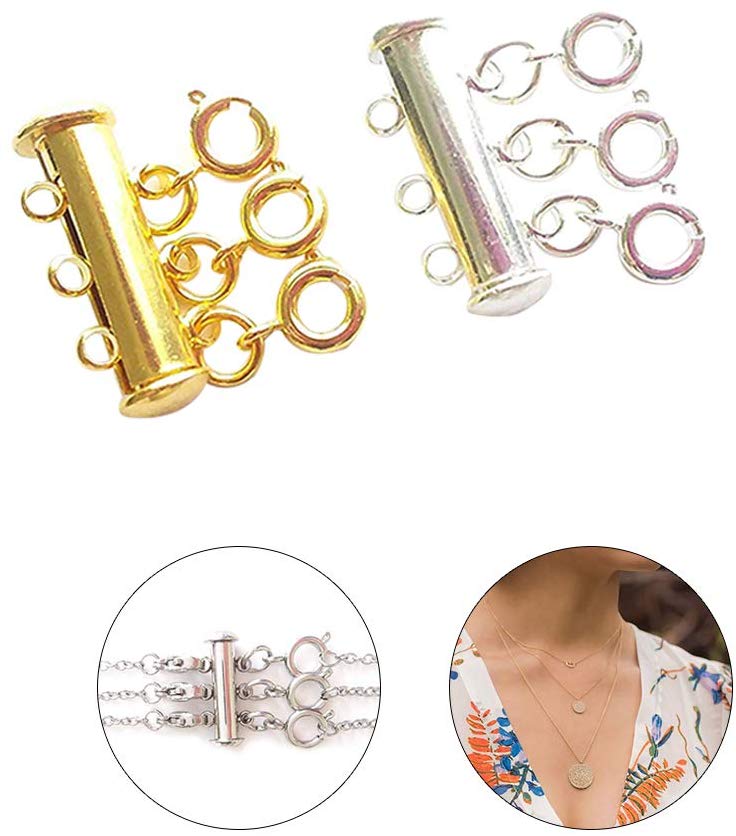 Layering Necklace Clasp 3 Necklace Clasps *Gold & Silver SET