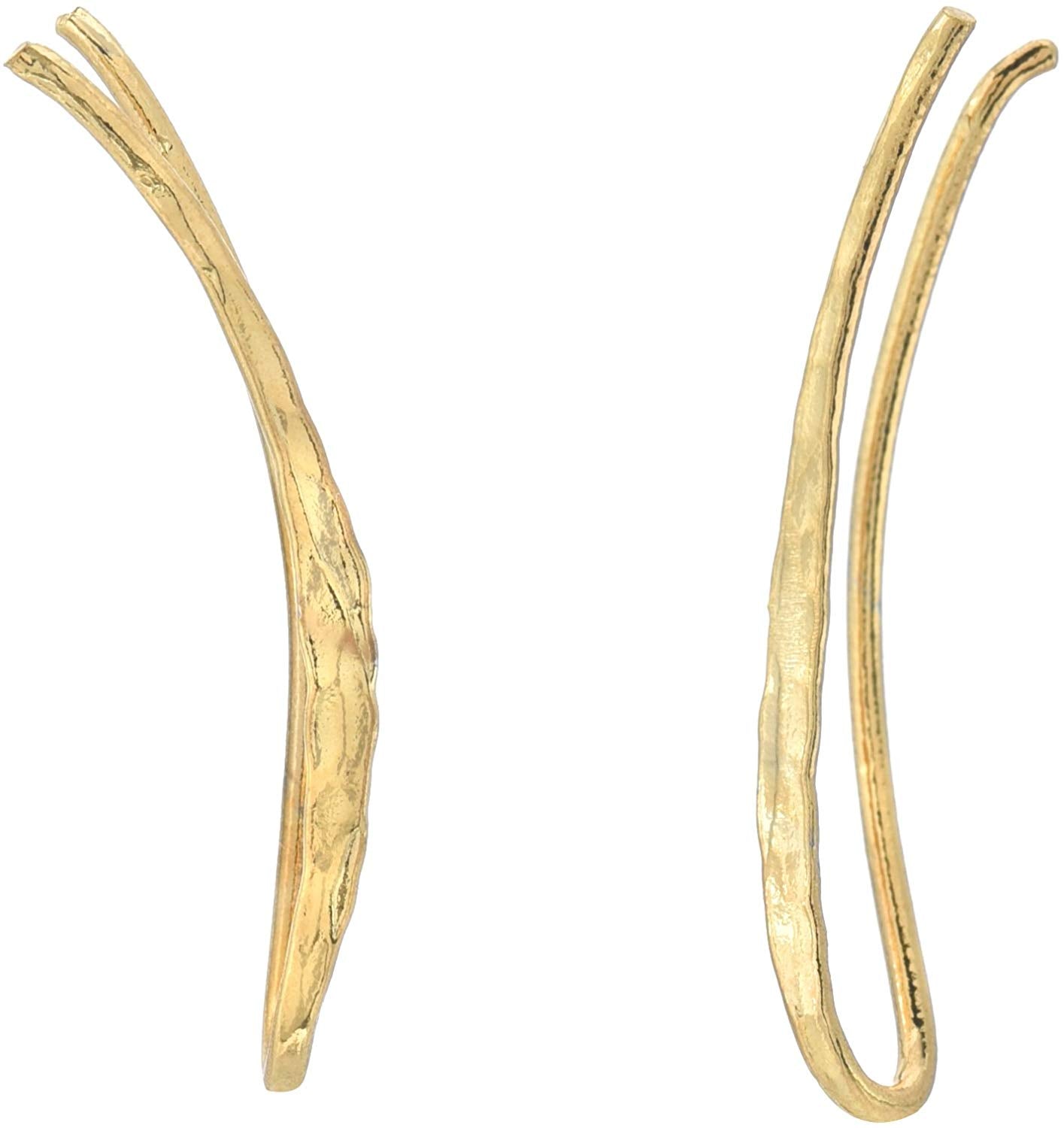 Hammered Ear Climbers Yellow Gold