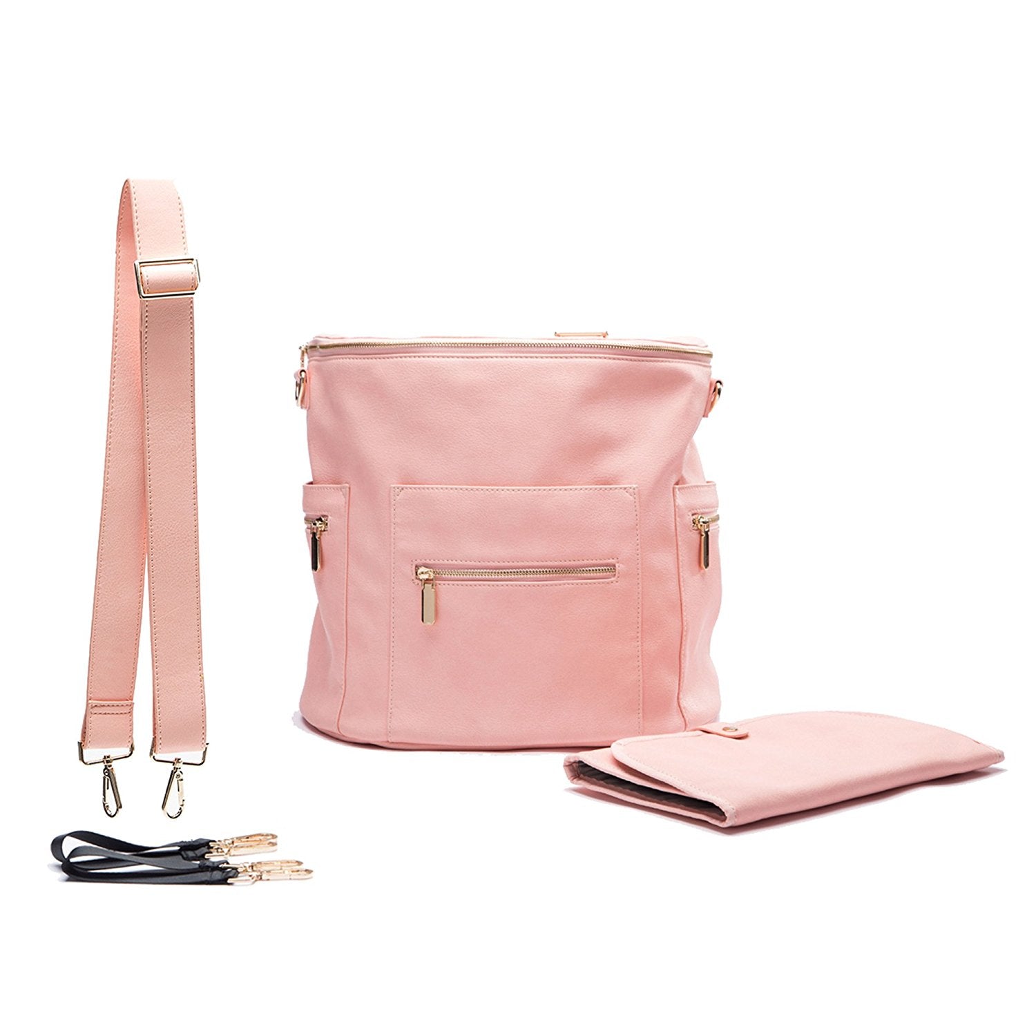 Miss Fong Leather Baby Diaper Bag Backpack Pink
