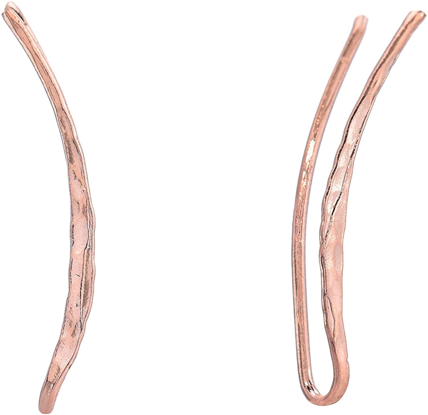 Hammered Ear Climbers Rose Gold Plated