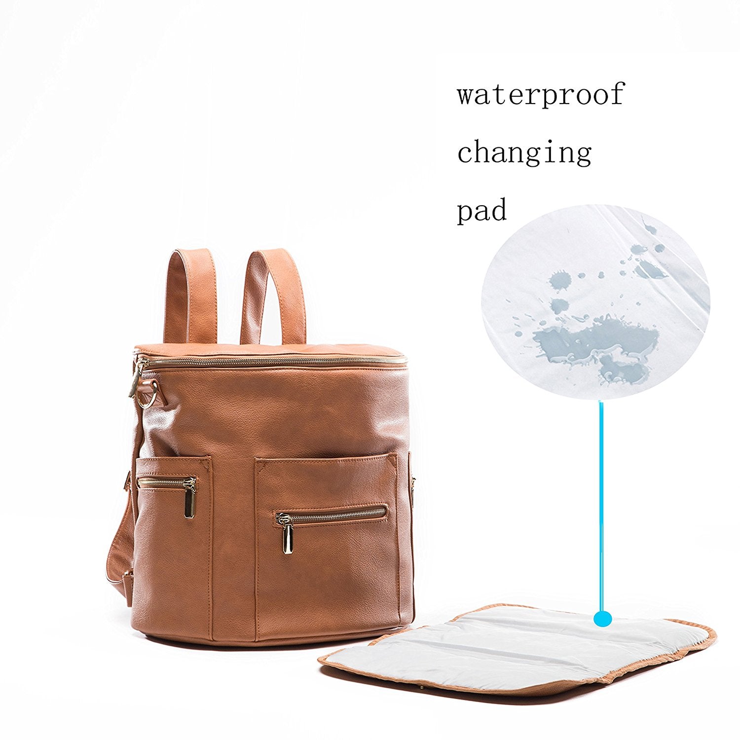 Miss Fong Leather Baby Diaper Bag Backpack