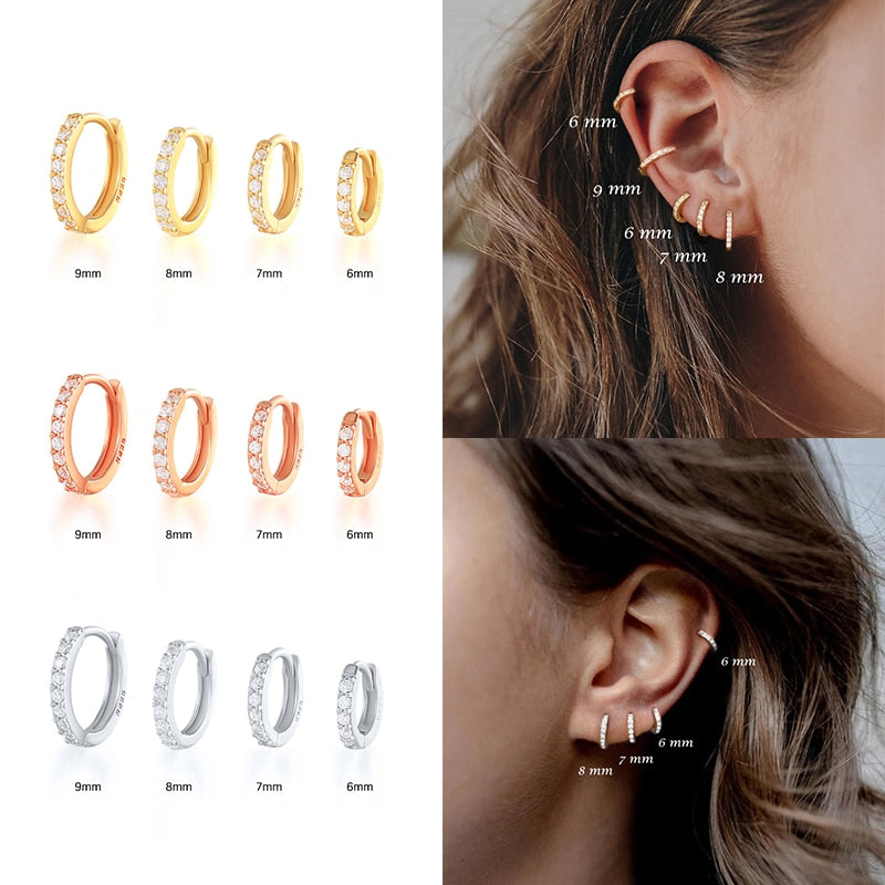 Women Zircon Small Hoops Earring Piercing