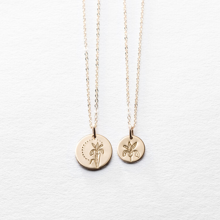 Wildflower 14k Gold Coin Necklace