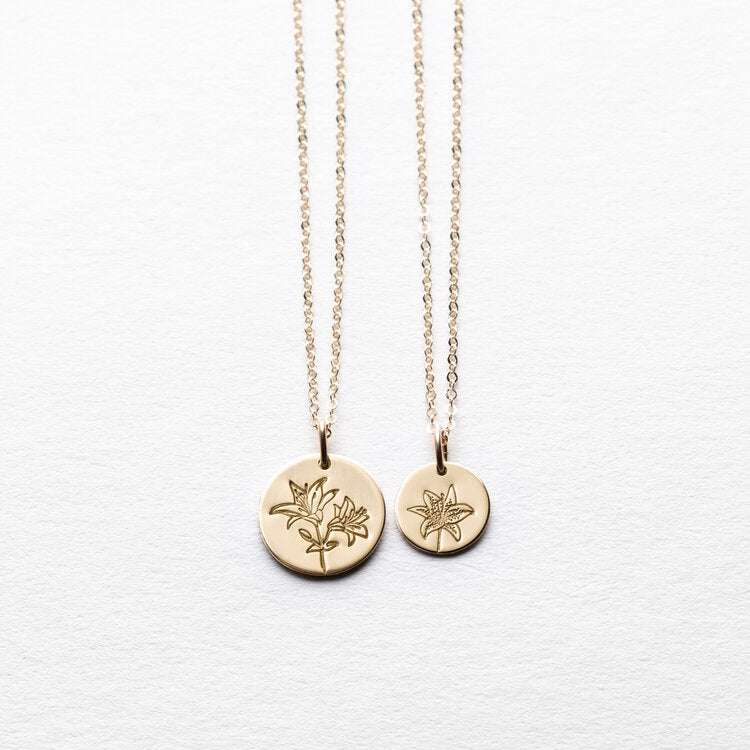 Wildflower 14k Gold Coin Necklace