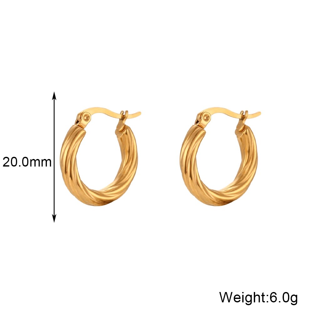 Trio Twisted 18k Gold Hoop Earrings 20mm