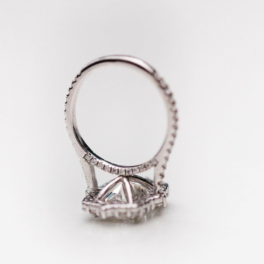 YLVA | Radiant Cut Halo Moissanite Engagement Ring