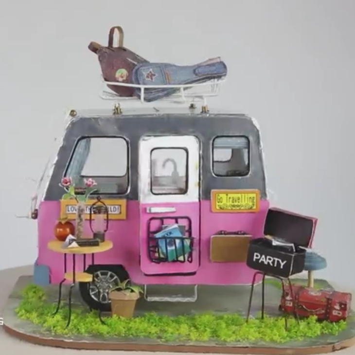 DIY Happy Camper Fairy Gypsy Travel Trailer Doll House