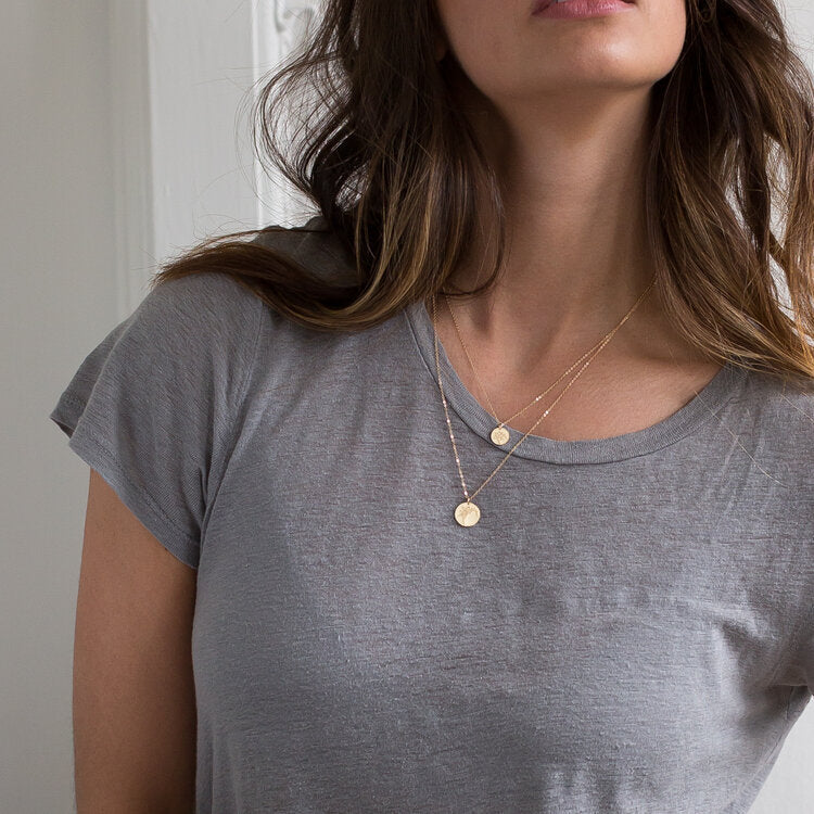 Wildflower 14k Gold Coin Necklace