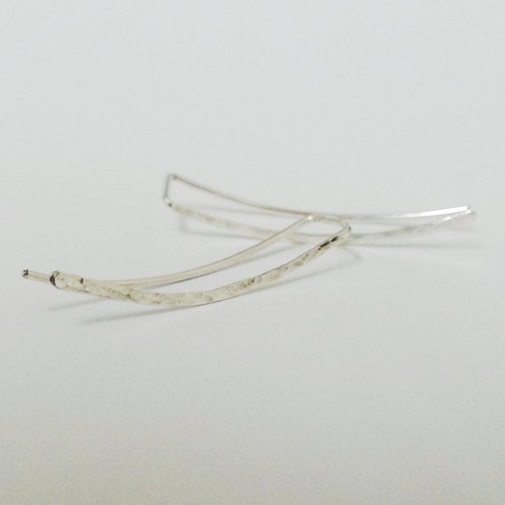 Hand Hammered 14K Gold Climber Earrings