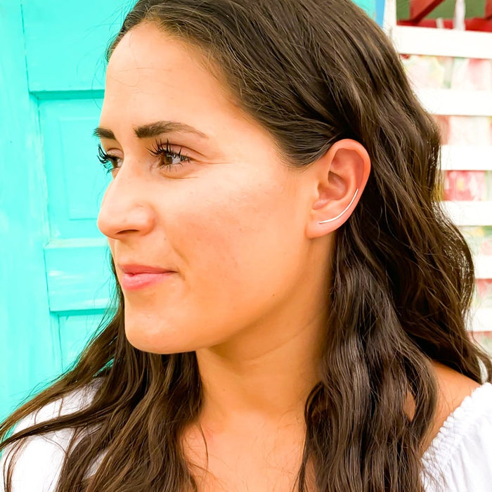 Hammered Minimalist Ear Climbers