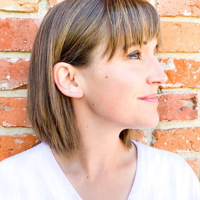 Hammered Minimalist Ear Climbers