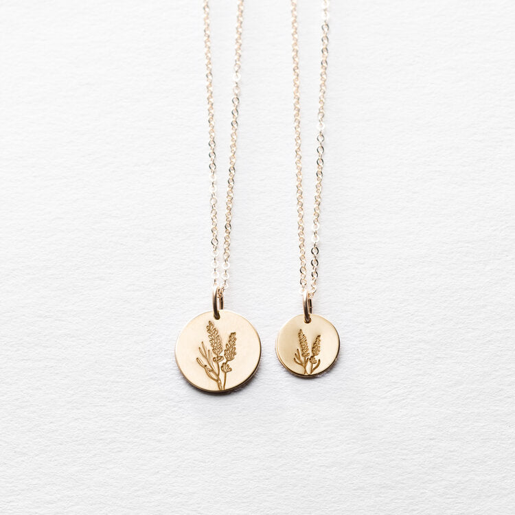 Wildflower 14k Gold Coin Necklace LAVENDER