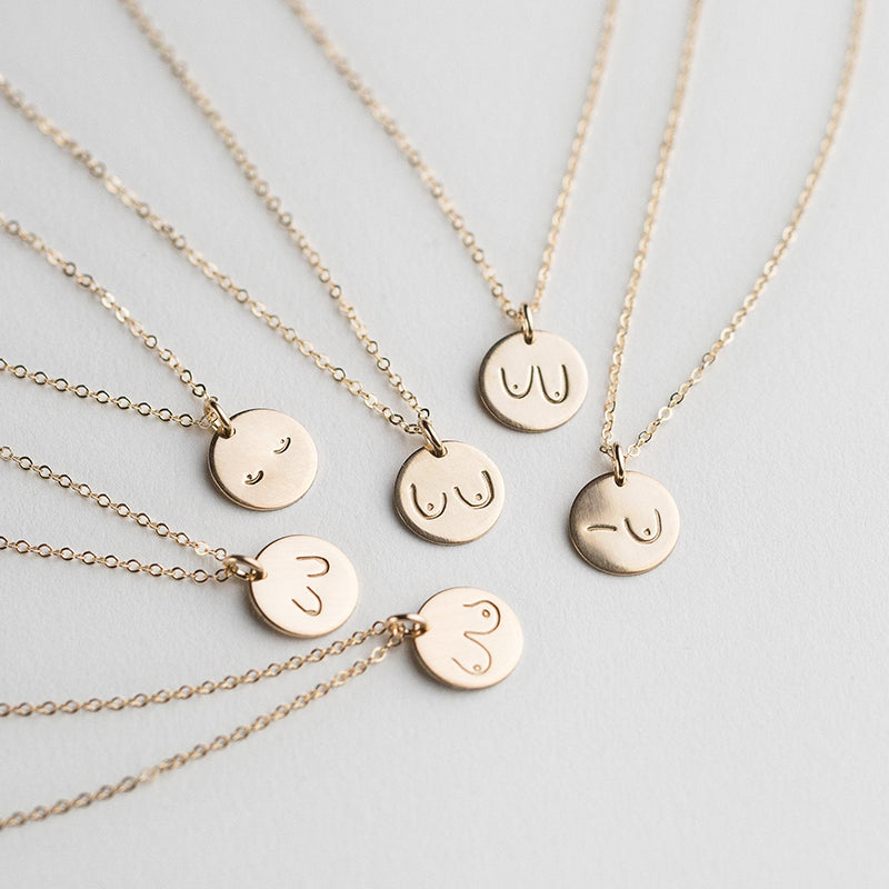 Gold Coin Boobs Necklace - Feminist Handmade Jewelry