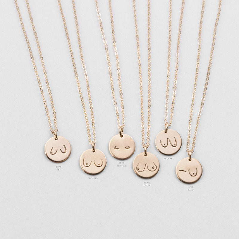 Gold Coin Boobs Necklace - Feminist Handmade Jewelry