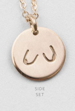 Gold Coin Boobs Necklace - Feminist Handmade Jewelry Side Set
