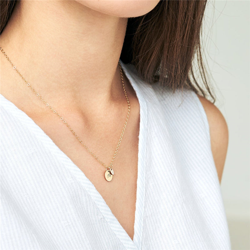 Rainbow Initial Coin Pendant