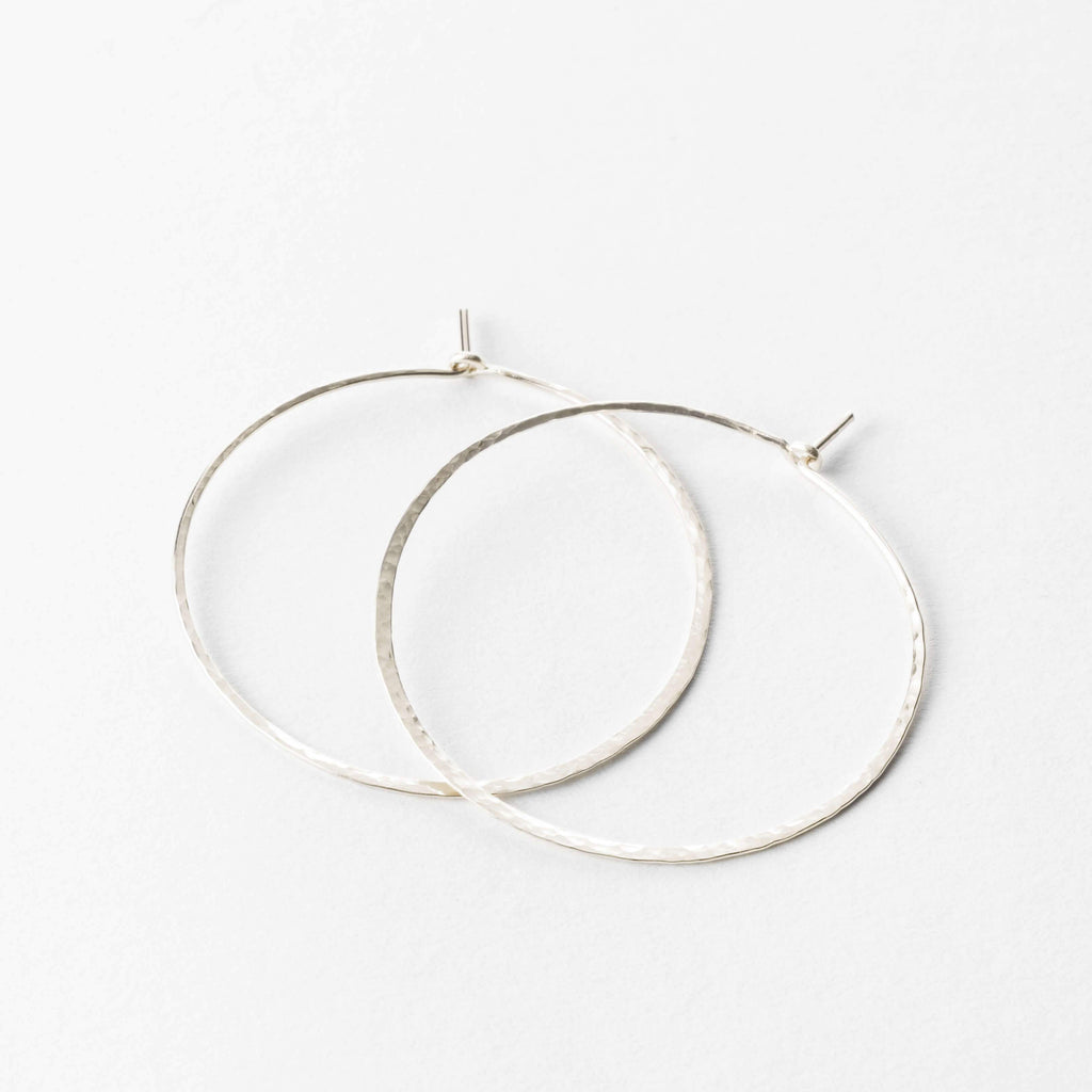 Hand Hammered 14k Gold Hoop Earrings