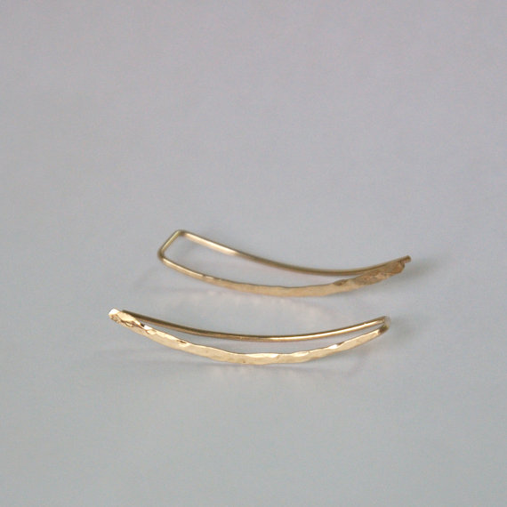 Hammered Minimalist Ear Climbers