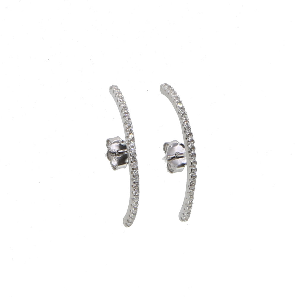 Sterling Silver long skinny ear cuff conch stud earrings