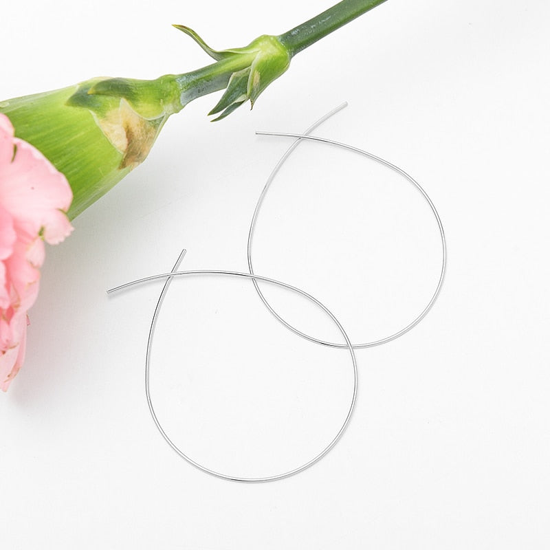 Simplicity Handmade Thin Metal Wire Drop Dangle Earrings Gold