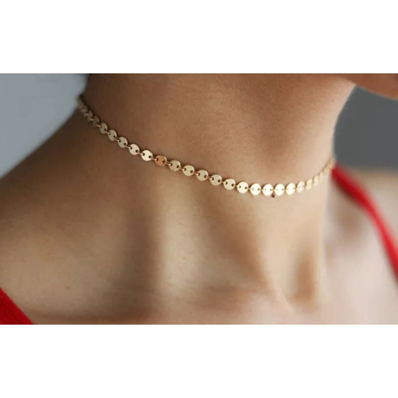 Handmade Gold Coin Choker Necklace