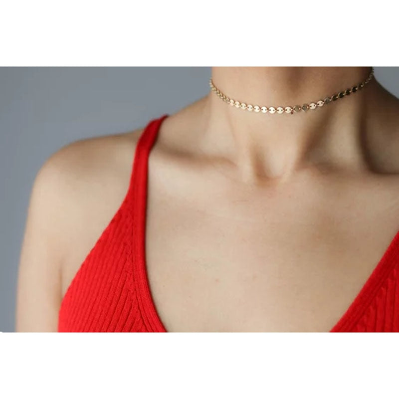 Handmade Gold Coin Choker Necklace