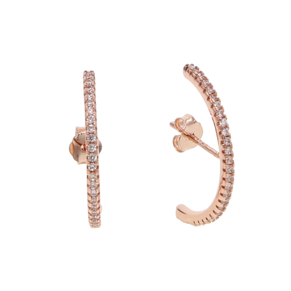 Sterling Silver long skinny ear cuff conch stud earrings