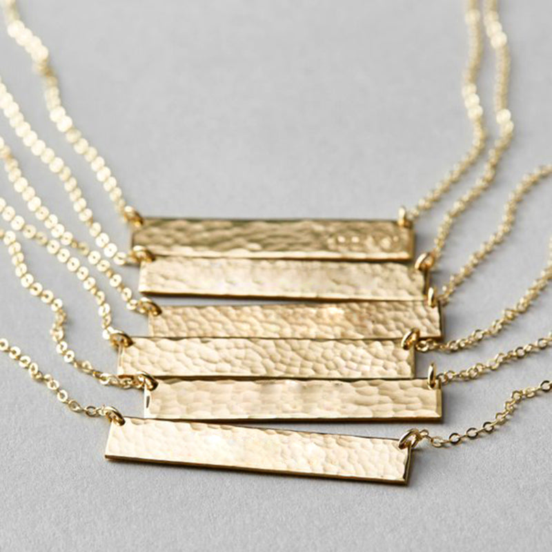 Hammered Bar Necklace