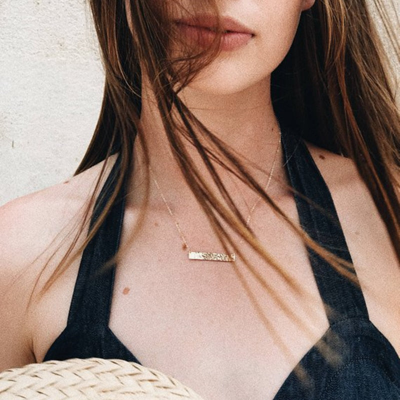 Hammered Bar Necklace