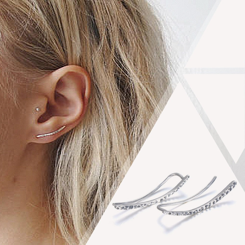 Genuine Sterling Silver Hook Climber Earrings